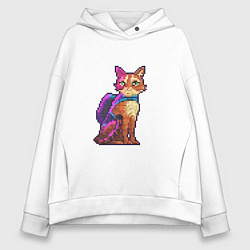 Толстовка оверсайз женская Stray pixel art, цвет: белый