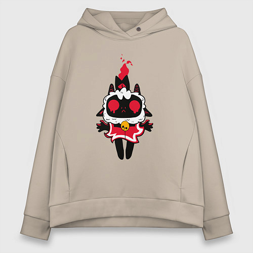 Женское худи оверсайз Воскресшая овечка - Cult of the lamb / Миндальный – фото 1