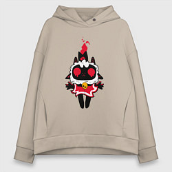 Толстовка оверсайз женская Воскресшая овечка - Cult of the lamb, цвет: миндальный