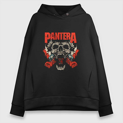 Женское худи оверсайз PANTERA band / Черный – фото 1