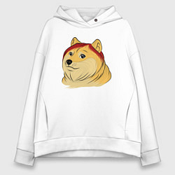 Толстовка оверсайз женская Модный пёсик Доге, цвет: белый