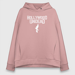 Толстовка оверсайз женская Hollywood Undead - logo, цвет: пыльно-розовый