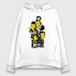 Толстовка оверсайз женская Simpsons not dead! Motto, цвет: белый