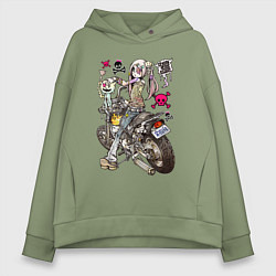 Женское худи оверсайз Anime biker girl