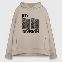 Толстовка оверсайз женская Joy Division - rock, цвет: миндальный