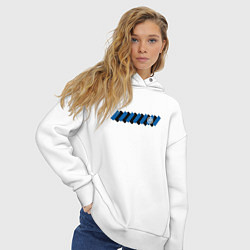 Толстовка оверсайз женская FC Inter - Striped Crewneck 202223, цвет: белый — фото 2