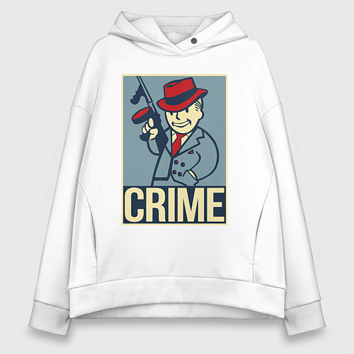 Женское худи оверсайз Vault crime boy / Белый – фото 1