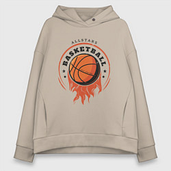 Толстовка оверсайз женская Allstars Basketball, цвет: миндальный