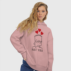 Толстовка оверсайз женская Bart Simpson - not you!, цвет: пыльно-розовый — фото 2