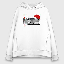 Толстовка оверсайз женская Mazda RX7 Weilside Back View JDM Retro, цвет: белый