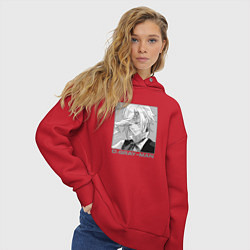 Толстовка оверсайз женская Задумчивый Аллен - D Gray man, цвет: красный — фото 2