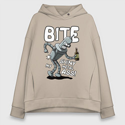 Толстовка оверсайз женская Bender - Bite my ass, цвет: миндальный