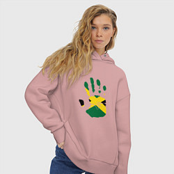 Толстовка оверсайз женская Hand Jamaica, цвет: пыльно-розовый — фото 2