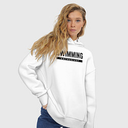Толстовка оверсайз женская Любитель плавания, цвет: белый — фото 2