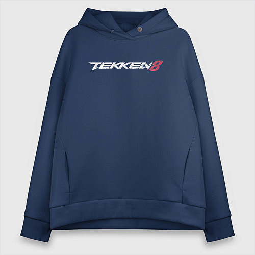 Женское худи оверсайз Tekken 8 - логотип / Тёмно-синий – фото 1