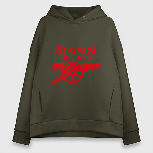 Женское худи оверсайз Arsenal: The gunners / Хаки – фото 1