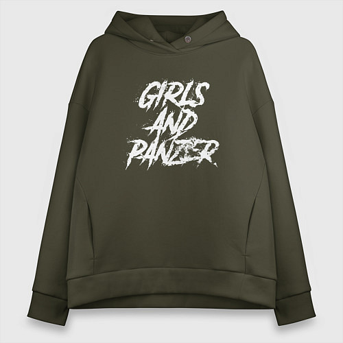 Женское худи оверсайз Girls und Panzer logo / Хаки – фото 1