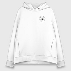 Толстовка оверсайз женская Hibiscus, цвет: белый