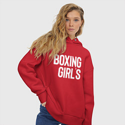 Толстовка оверсайз женская Boxing girls, цвет: красный — фото 2
