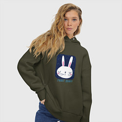 Толстовка оверсайз женская Funny - Bunny, цвет: хаки — фото 2