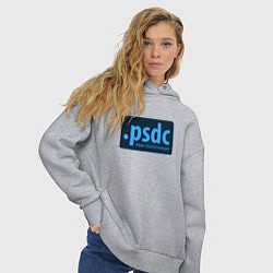 Толстовка оверсайз женская Adobe Cloud Technologies PSDC - Полный Пипец, цвет: меланж — фото 2