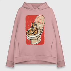 Женское худи оверсайз Кот на унитазе