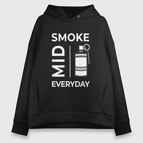 Женское худи оверсайз Smoke Mid Everyday / Черный – фото 1