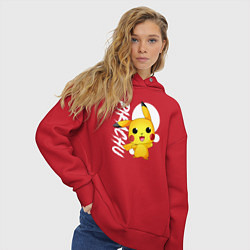 Толстовка оверсайз женская Funko pop Pikachu, цвет: красный — фото 2