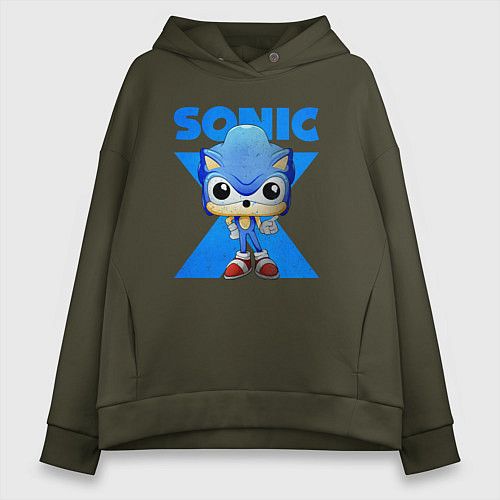 Женское худи оверсайз Funko pop Sonic / Хаки – фото 1