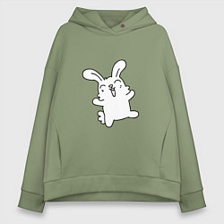 Толстовка оверсайз женская Happy Bunny, цвет: авокадо