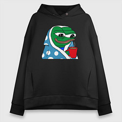 Женское худи оверсайз Frog Pepe мем