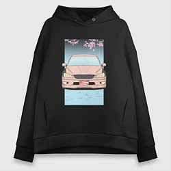 Толстовка оверсайз женская Toyota Altezza stance, цвет: черный