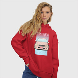 Толстовка оверсайз женская Toyota Altezza stance, цвет: красный — фото 2