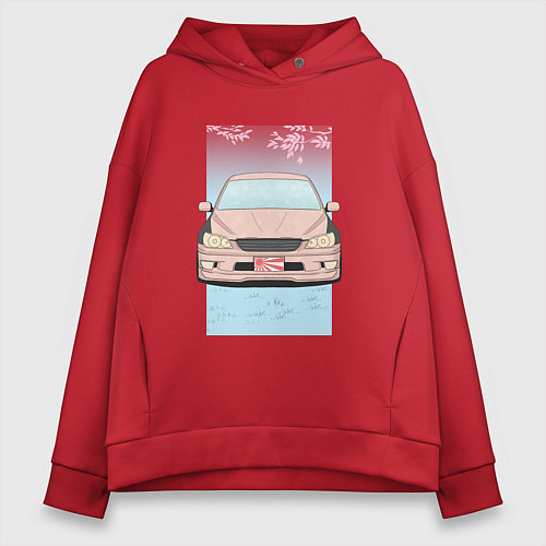 Женское худи оверсайз Toyota Altezza stance / Красный – фото 1