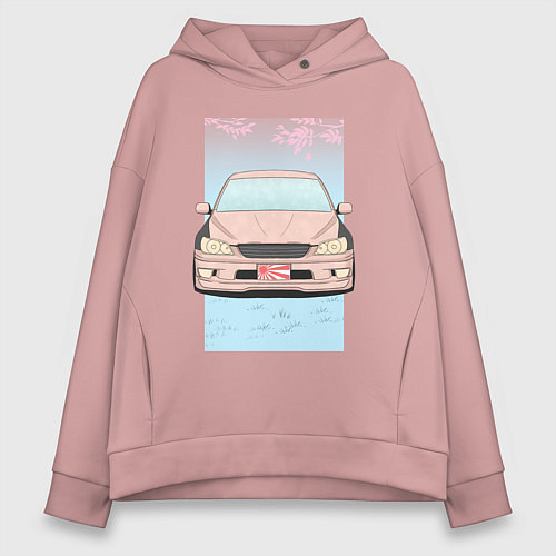 Женское худи оверсайз Toyota Altezza stance alternative / Пыльно-розовый – фото 1