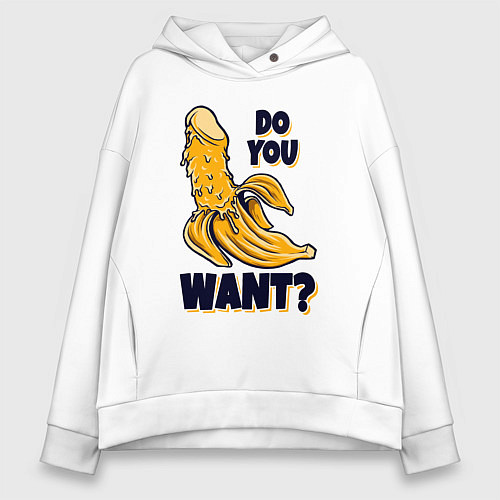 Женское худи оверсайз Sexy банан / Белый – фото 1