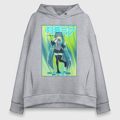 Женское худи оверсайз Хацунэ Мику / Меланж – фото 1