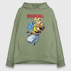 Толстовка оверсайз женская Dragon Ball - Бросок, цвет: авокадо