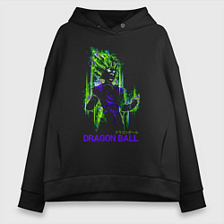 Толстовка оверсайз женская Dragon Ball - Vegeta - Cry, цвет: черный