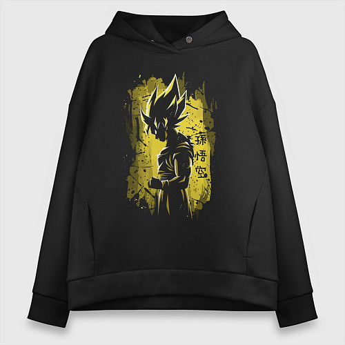 Женское худи оверсайз Goku Son - Dragon Ball - Character / Черный – фото 1