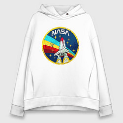 Толстовка оверсайз женская NASA - emblem - USA, цвет: белый