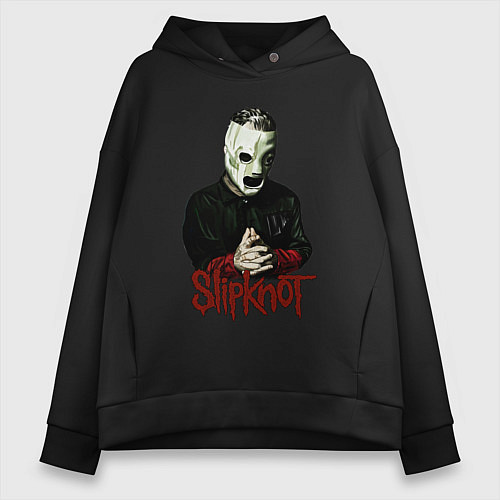 Женское худи оверсайз Slipknot mask / Черный – фото 1