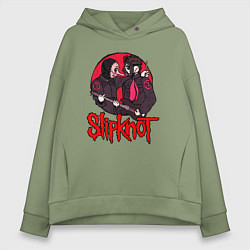 Толстовка оверсайз женская Slipknot rock, цвет: авокадо