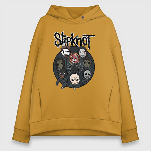 Женское худи оверсайз Slipknot art fan / Горчичный – фото 1