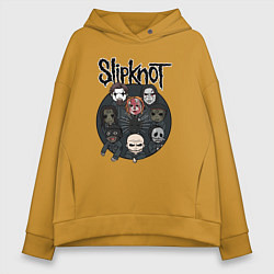 Толстовка оверсайз женская Slipknot art fan, цвет: горчичный