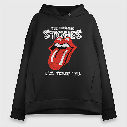 Женское худи оверсайз The Rolling Stones 78 / Черный – фото 1