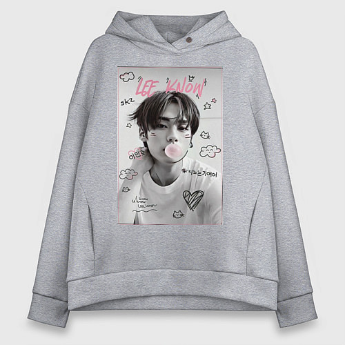 Женское худи оверсайз Lee Know Stray Kids / Меланж – фото 1