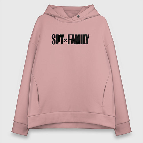 Женское худи оверсайз Spy Family - Logo / Пыльно-розовый – фото 1