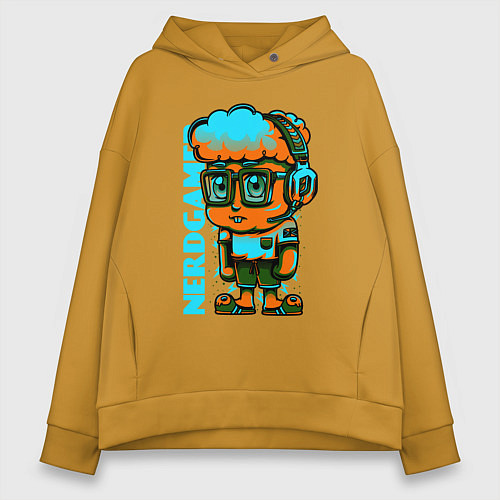 Женское худи оверсайз Нерогеймер / Горчичный – фото 1