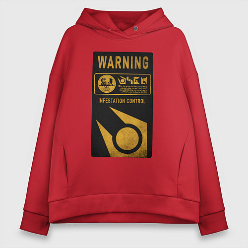 Женское худи оверсайз Контроль заражения / Красный – фото 1
